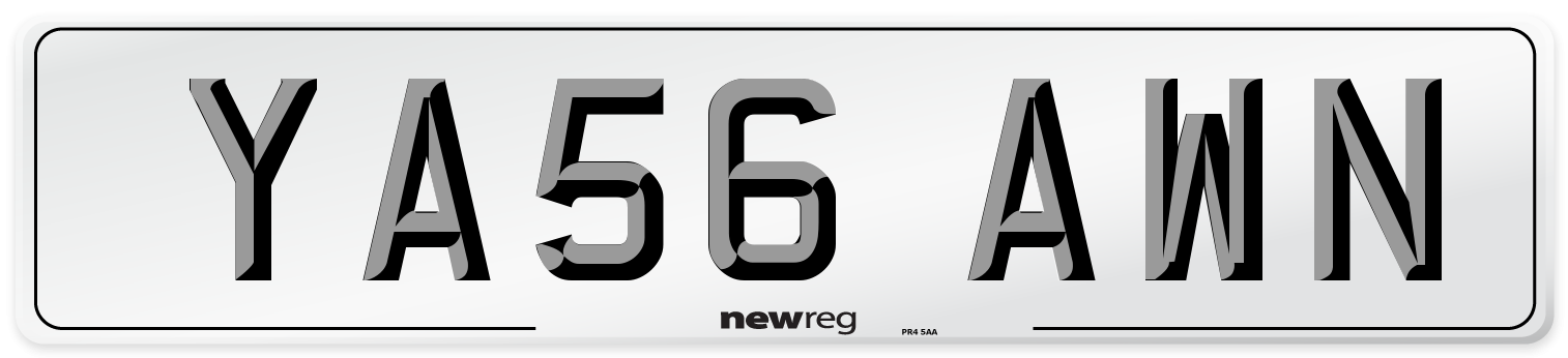 YA56 AWN Number Plate from New Reg